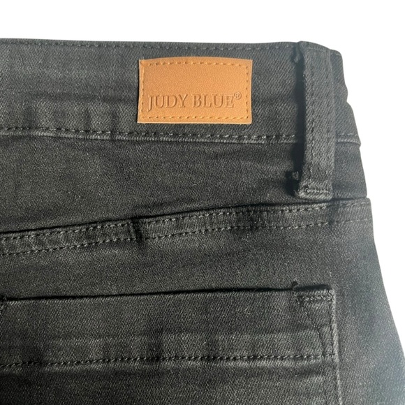 JUDY BLUE Denim Jean Shorts High Waist Button Fly Black US 29 - Picture 4 of 7